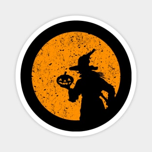 Halloween Moon Witch Pumpkin Magnet